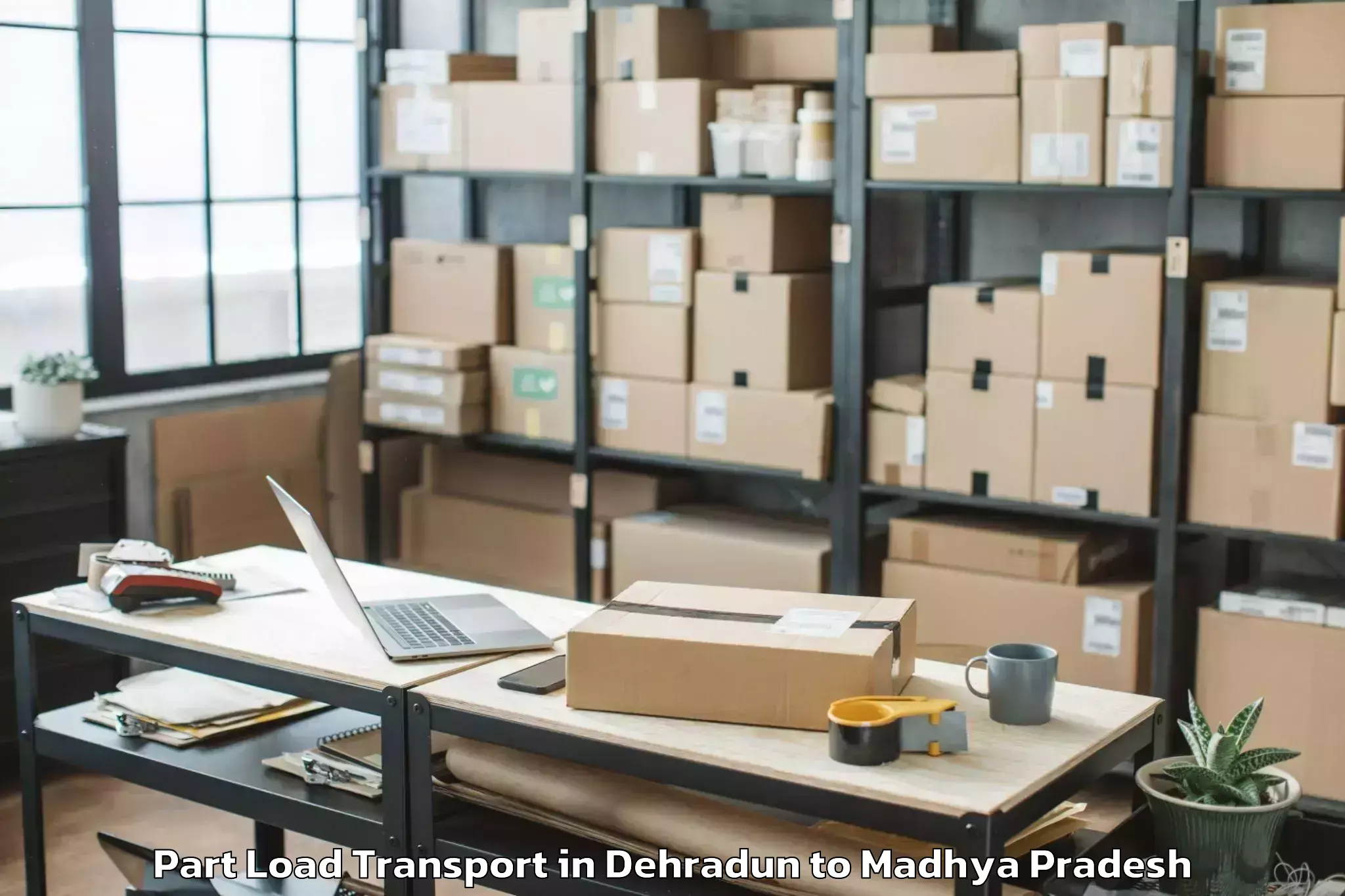 Quality Dehradun to Mandsaur University Mandsaur Part Load Transport